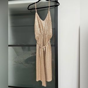 Gold sequin dress
